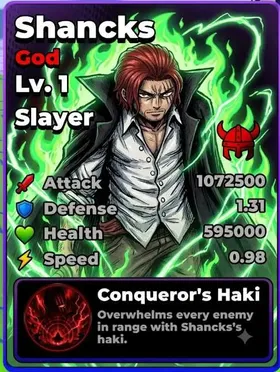 👑 Roll Anime to Fight | Shancks Lv. 1 Slayer | Trait Viking 👑