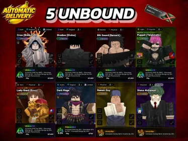 META 3 SECRET 5 Unbound [⭐] No22 | Crow 0.1 | 8th Sword 0.1 | Shadow 0.1 | Puppet 0.1 | Lady Giant 0.1 | Shiny Razorjaw  | Roblox Unverified Account | Instant Delivery | Anime Expeditions