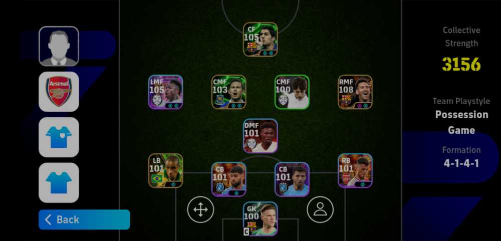 eFootball Tournament account 3156 Big Time Messi MSN(108) Blitz+ ...