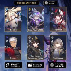 [ASIA] TL 4 | Silver Wolf LV999 + Pearl + Sparkle + Archer + DanPT | All Unset | No Cheat | Fast Delivery | SwPeaA