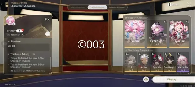 ©003 | ASIA | FEMALE | TL 4 | EVERNIGHT CYRINE HYACINE ARCHER SPARKLE | CONTRACT FATE ON | GOLDEN COMPANION SPIRIT X3 | DEPARTURE WARP BEGGINER ON 30/50