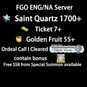 NA server en |1700+ Saint Quartz +Characters in the picture+ Call Sign 7-50 +Golden Fruit 55-100[See Picture]|Android|iOS |DCL0102|Fate Grand Order