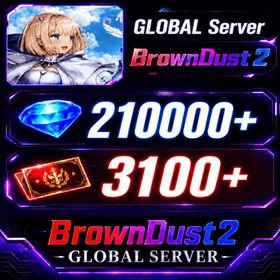 [GLOBAL]210000+ Diamonds | Single draw coupon:3100 |5-star Recruitment Tickets *3|Five-star coupons*3-5 + random 40-80 five-star clothing+ 100-160 UR weapons|[Fast delivery]BrownDust 2 Account BDust 2