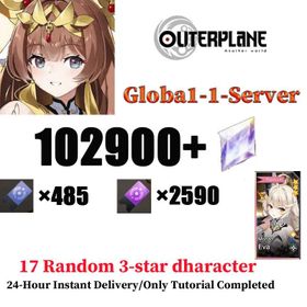 [Global 1]102900+ gems+Regular Tickets 485+, Special Tickets 2590+, +Creation Scroll 2200，2 Light/Dark Selection Tickets, 1 Creator Selection Ticket, 17+ 3-Star Characters (Includes-duplicate), including 3 or more Creators (non-duplicate), guaranteed single character Eva + 2 or more random limited characters (non-duplicate)