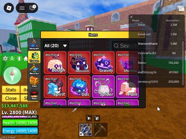 ID 506:Level 2800+God+ Gas Dough Mammoth Gravity Shadow Spirit Inven|Unverified Account|Auto Delivery|Blox Fruits