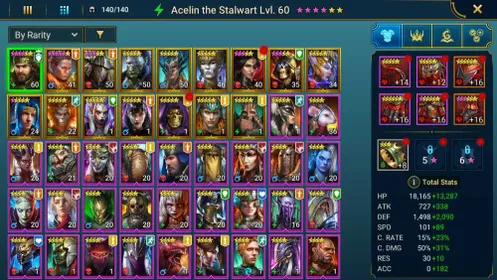Starter Account | 16 Legendary | 32 Epic | 27.8K Energy | Artak | Acelin | Rathalos | Ultimate Deathknight | Ninja | RSLA147