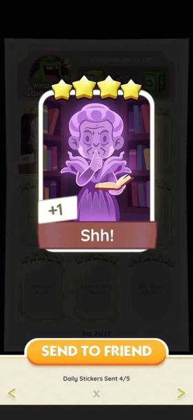 Monopoly GO 4 Star - [Set21-1 Shh!]