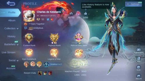 Global|285S|Renowned|CC Ling Natalia,LBX Karina Hayabusa Gatotkaca Odette,Annual Lesley,Zodiac Lunox Badang,etc| ML3217B