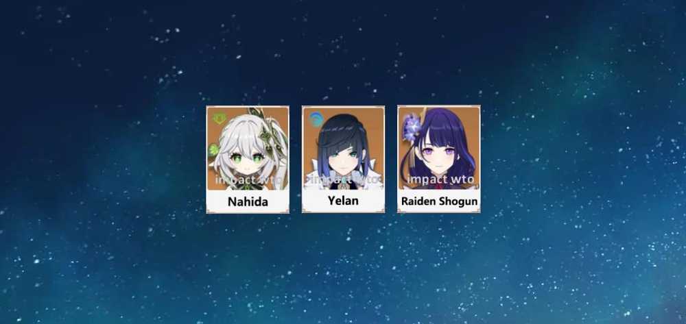 Nahida + Yelan + Raiden Shogun，Asia AR10【Contains 6 to 18 random 4-star ...