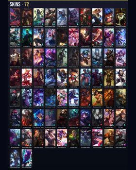 🌍 EUW ⭐ Unranked 🎨 72 Skins 🏆 129 Champions 💙 24K BE 📈 Level 138 🔥 Risen Legend Vayne 🏅 Victorious Twisted Fate 🏅 Riot Girl Tristana 💎 1 Ultimate 💎 1 Mythic 💎 13 Legendary 🔹 Pulsefire Ezreal 🔹 PROJECT: Pyke 🔹 High Noon Senna 🔹 Super Teemo m9372366405