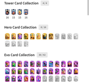 #CR669 ❤️LV2104 WITH 8 HERO, 30 EVO| 99% LV14+| 7 SHARD EVO, 191 FRAG HERO| 49 LV16| 16K GEM❤️