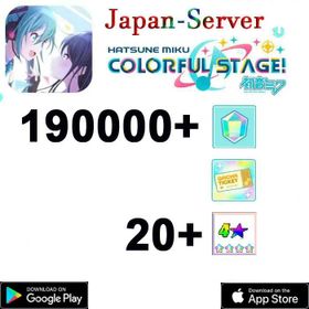 【JP】 190000+ Gems]+Random 20 four-star + Part of the plot has passed/ HATSUNE MIKU: COLORFUL STAGE Project Sekai ]/Android/iOS interworking |Full Access