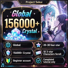 Global | 156000+ Crystal, 10 3-star Characters Scroll, Random 20-30 four-star | Fast Delivery