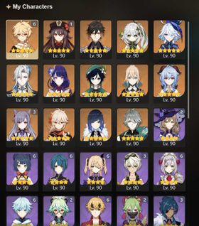 AR 60 24 5* ASIA ACCOUNT - RAIDEN + EL / HUTAO C1 + HOMA / PJWS + MULTIPLE OTHER 5* NEUVILLETTE  + FURINA EASY 36* ABYSS