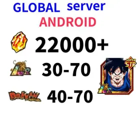 GLOBAL[Android][INSTANT]21000+ Dragon Stones+LR Spirit Bomb Goku+30-70LR+30-70 limited role DRAGON BALL Z DOKKAN BATTLE Farmed Starter Account|Dragon Ball Z Dokkan Battle