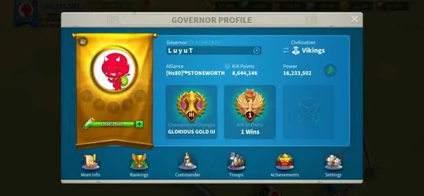 16M Power - Young Account KVK 1, KD 4080 - Charles Martel 5521, Aethelflaed 5541 - 10K Gems - 750K T4 Troops - 673Mil Mix Resources - Free Farm #531