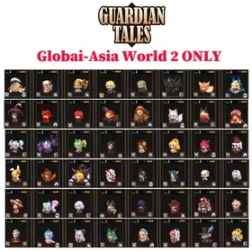 【Global -worldAsia 2 district - Servers】Customize the heroes you need/My number selection website is included in the product description, You can go to the website and choose the combination you like【Guardian Tales】