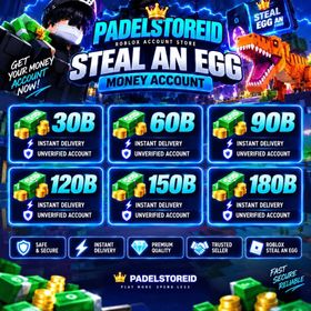 INSTANT | 60B Money | Unverified Account | Steal An Egg Roblox