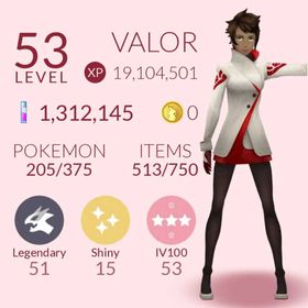 Level 53, Armored Mewtwo, Shiny Dialga, Shiny Pheromosa, 53x IV100, 51x Legendary, 15x Shiny, 1.3M Stardust, 16x Shadow Legendary, 2x Shiny Legendary