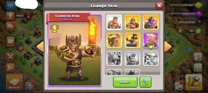 Good Th14 10 Skins Hero Skins Champion King Troops Spell Seige Max 100 Level 235 Bk79 Aq80 Gw55 Rc25 Bm30