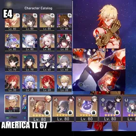 NA TL67⭐️ Mydei E4 +LC, Silver Wolf LV.999 + Yao Guang + Sparxie + Ashveil + Archer + Ruan Mei + Robin + Sparkle + Blade + Dan Heng Permansor Terrae + Argenti + Bronya E1 + Himeko + Gepard