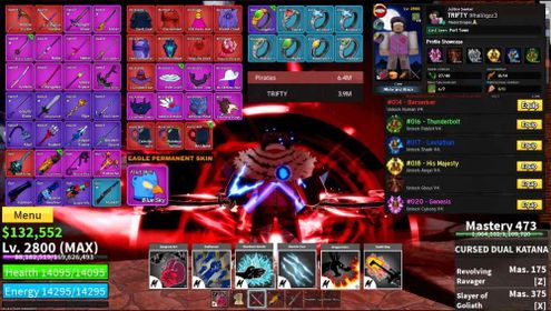 🐲Blox Fruit | Perm Blue Sky Eagle Skin + 9 Mythical Accessory + 6 Race V4 + All Melee V2 + Max Level + CDK+HS+S.Guitar | Visit my shop for more epic deals!