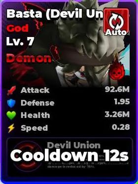 DEMON Basta / Asta (Devil Union) MAX LV7 w/ Cursed Trait - Roll Anime to Fight