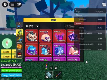 ID 633:Level 2800+God+ Gas Dough T-rex Gravity Shadow Spirit Inven|Unverified Account|Auto Delivery|Blox Fruits