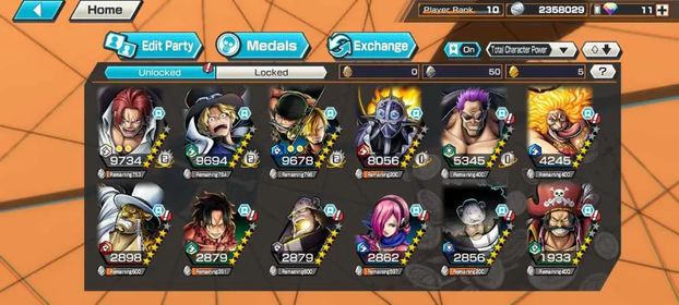 R207✨6EXTREME✨SHANKS✨SABO✨ZEPHYR✨ZOROSANJI✨ROGER✨BIGMOM✨GOOD MEDALS✨MANY CHARACTER✨ANDROID/IOS