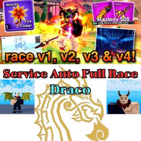Blox fruit service make race draco V1-V4 gears include tier 10