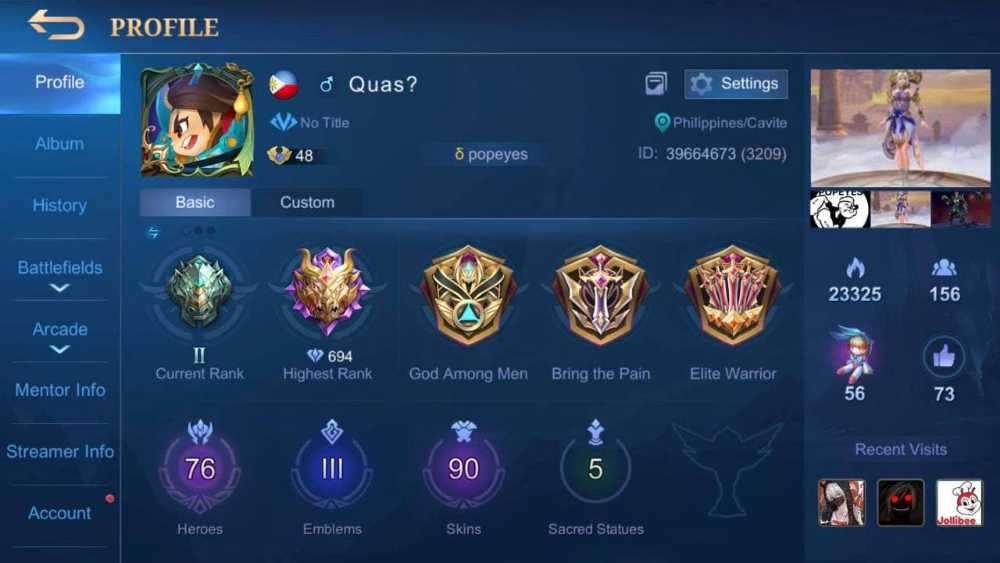 MOBILE LEGENDS ACCOUNT HIGH END