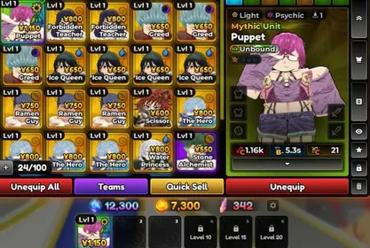 Anime Expeditions⭐39 : LV. 1 : Reroll 340x : 0.1% Puppet : (Unverified – No Email / No Phone / The Account and Password delivery system is automatic)