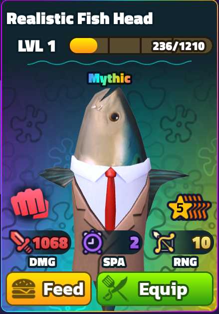 Fish Td Fusion 5 Realistic Fish Head - Mythic - F5 - Spongebob Squarepants ...