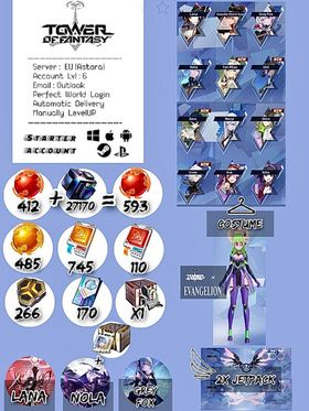 EU (Astora) | Lvl:6 | 590 Red Nucleus+ 480 Gold Nucleus+Nola(Matrix Box)+ Lana+Grey Fox+7 SSR+SSR Box+Costume,2xJetpack | Event Banner 30/80 |  #t0f32