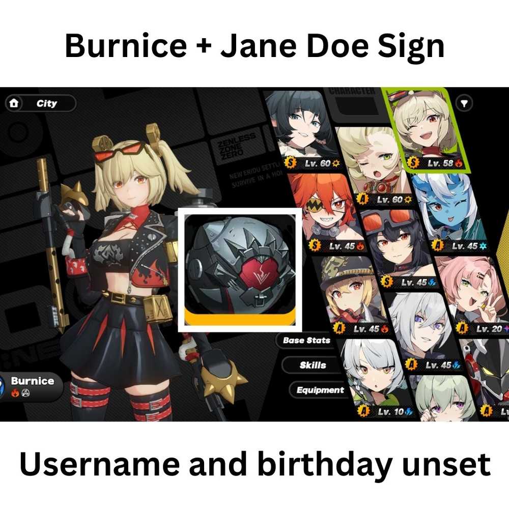 Premium Anomaly Team (Burnice + Jane Doe Sign + Lucy M4) Lvl. 51