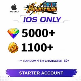 Global[IOS/Only][5000-5200RD][1000-1100 GF]+80+ Random 4-6 Star Characters[Fast delivery][Beginner Account]|ONE PIECE Bounty Rush