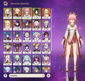 ASIA AR56 | 5 stars*9 | Yae Miko+Kaedehara Kazuha+Raiden Shogun+Yoimiya+Xiao+Nahida+Qiqi(C1)+Mona+Skyward Pride lots of 4* characters and weapons Female endgame account | 37 characters