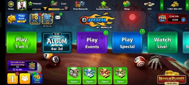 8 ball pool Level 312 | 1.061B Coins | CCP 80 | 76 Rings | 18 Legendary Cues | Billionaire Cue
