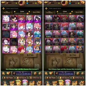 Asia, 291💎 10 Million buff, 7LR + 8UR + 25 collab chars, have newest UR Gawain 1/6 + Nemesis Meliodas LR 4/6 + another Ban