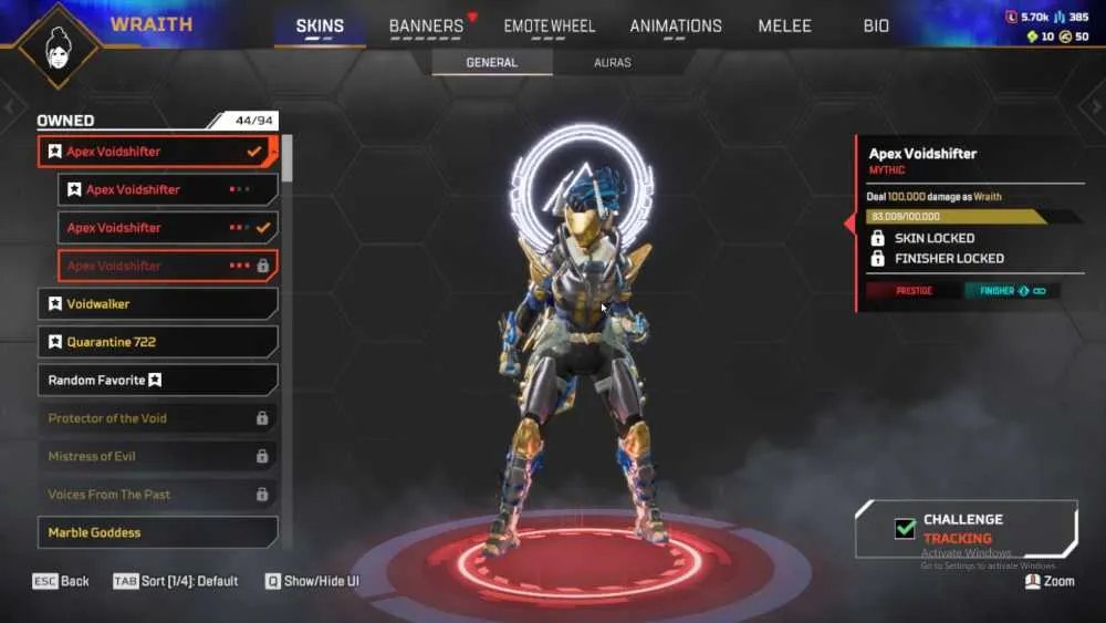 Wraith Rift Skin LVL 395 | HEIRLOOM WRAITH HOPE'S DUSK AND WRAITH PRESTIGE SKIN LVL 2 ...