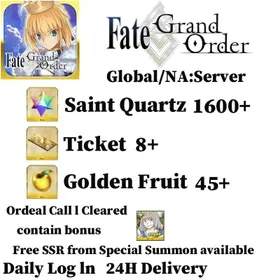[Global]NA Server]1600 +Saint Quartz+Oberon+Golden Apple×45+ticket×8[See Picture]Passed some chapters/Fate Grand Order