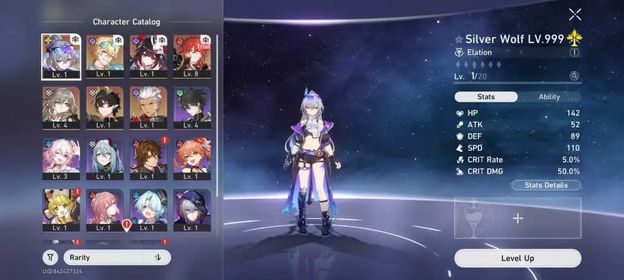 Starter TL 4 | ASIA | Silver Wolf LV. 999 + Aventurine Waveflair + Sparkle + Archer + DHPT + 12 Star rail Special Pass / Limited Pull | First Own | Unset All | 2 Golden Companion Spirit | Character Banner Pity 10 | Lightcone Banner Pity 17 | MC Stelle | Manual play | Never Top Up | Female MC | Starter SW999, Waveturine