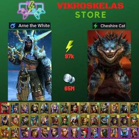 Starter with Mythical - Arne : 97k energy / 65 mln coins / Cheshire Cat, Lanakis, Ignatius, Arix, Ninja + 22 Login Legendaries