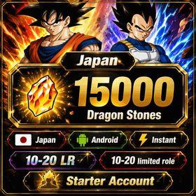 Japan | Android | Starter Account | 15000 Dragon Stones, 10-20 LR, 10-20 limited role | Quick Transfer