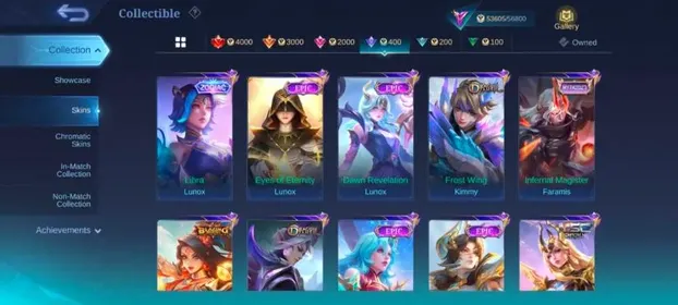 ML# 1277 legend lunox KOF Karina LUCKYBOX lunox clouds Kagura collector Natalia deluxe 30 EPIC Harley zodiac lunox Odette snowman recall emblem Max