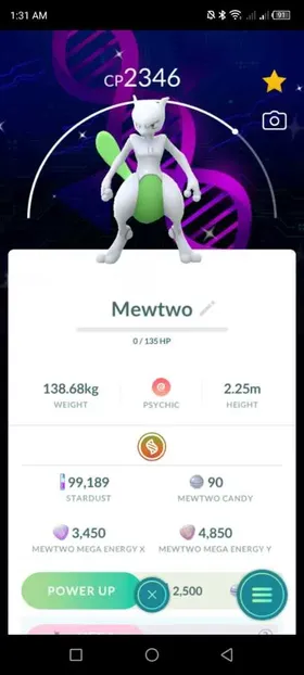 Shiny Mewtwo with DNA Special Background (GoFest 2026)