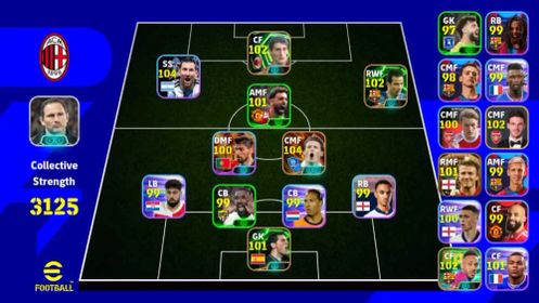 STRENGTH 3125 - MESSI 104 - DANIELE MASSARO 102 - LUDOVIC GIUKY 102 - BRUNO 101 - SCOOT MCTOMINAY 104 - EFB194