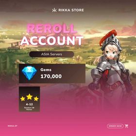 ☆ Asia | World 2 | 170000+ Gems | 4-12x 3☆ Heroes | 1-10x Ex Weapons | Reroll Account | DM for Catalog