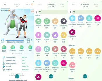 GG ACC! LEVEL 73 MYSTIC - 328x LEGENDS! - 376x SHINY! - 99x HUNDO! - 33 SHINY LEGENDS, 8 HUNDO LEGENDS, MEGA MEWTWO & RAYQUAZA!