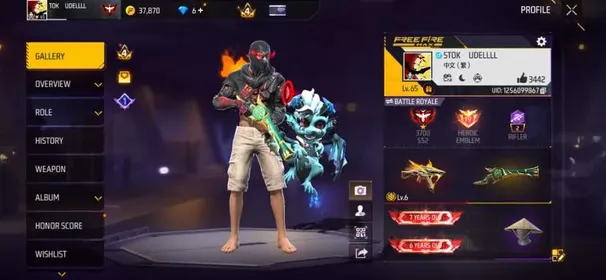 F456✨LV 65✨1 EVO✨PRIME4✨372 COSTUME✨172 BUNDLE✨352 WEAPON✨UMP BOOYAH LV.6✨M1887 EMERALD POWER✨MP5 SPINNING BIRD✨FIST HAILSTONE✨LOGIN GOOGLE✨SAFE ACCOUNT